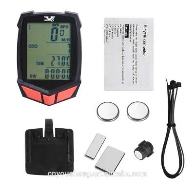 YS-661A OEM ODM exercise bicycle speed meter wired  waterproof big screen lcd speedometer digital cheap price